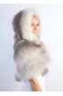 Sapphire Fox fur shawl - with hood